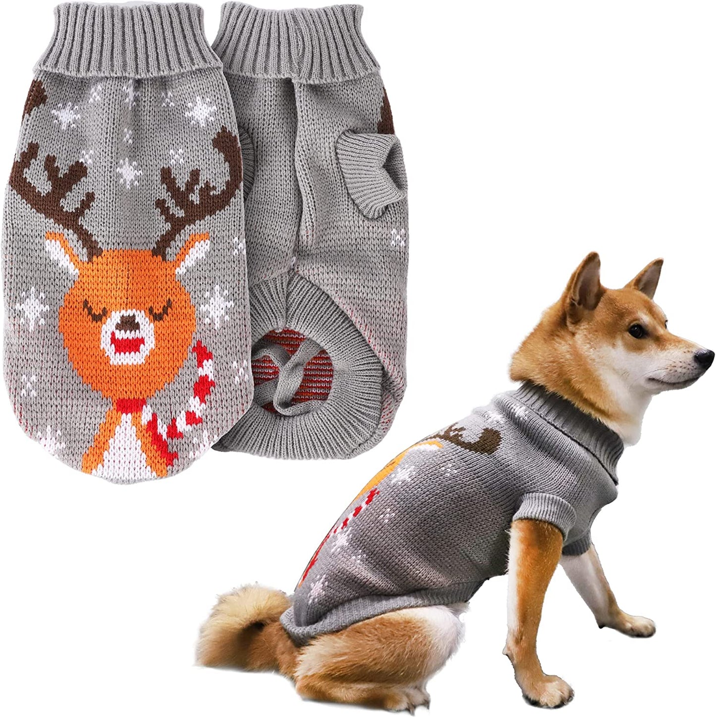 2Pack Dog Sweater Pet Reindeer Snowflake Sweaters for Cats and Small Dogs (Small) Animals & Pet Supplies > Pet Supplies > Dog Supplies > Dog Apparel SMPIQU   