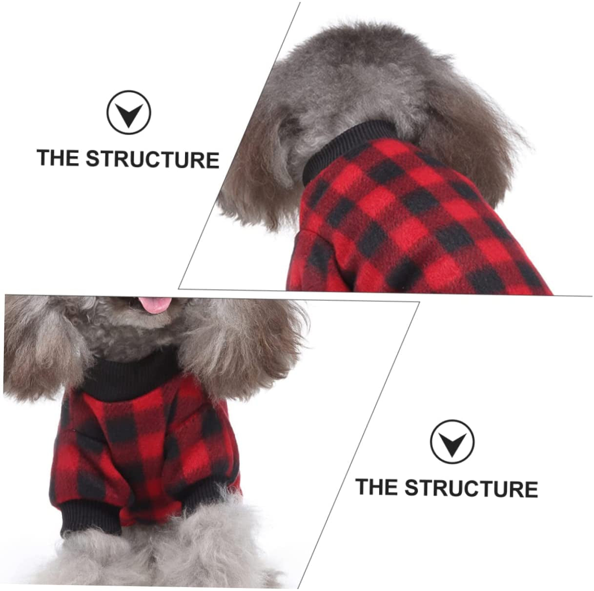 LIFKICH 1Pc Dog Pajamas Pet Winter Jacket Cat Outfits Cat Jacket Cat Dog Clothing Puppy Lattice Coats Lattice Dog Apparel Polyester Christmas Shirt Dog Outfits Pet Pajamas Pet Coat Animals & Pet Supplies > Pet Supplies > Dog Supplies > Dog Apparel LIFKICH   