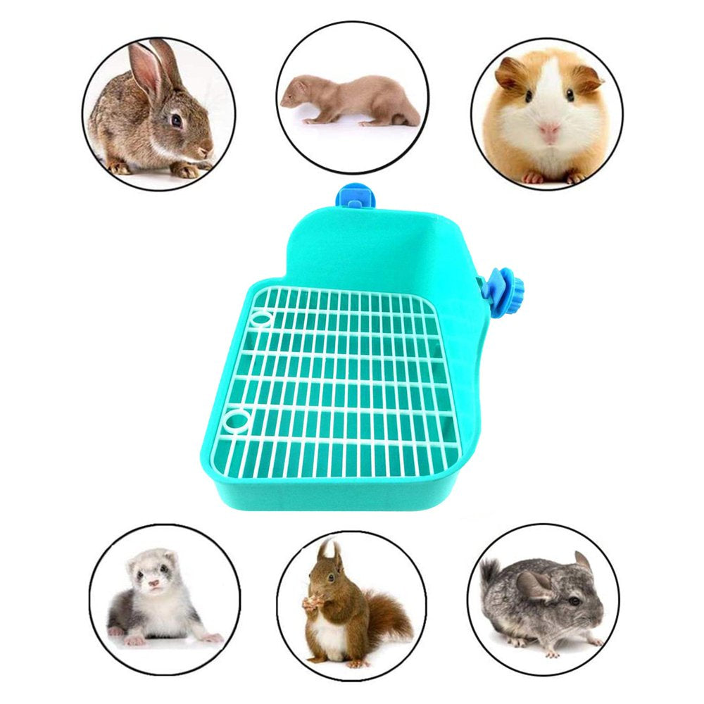 Rabbit Litter Box - Litter Box Cage Potty Trainer Rectangular Small Animals Pet Pan Cleaning Tool for Guinea Pigs Hamster Green Animals & Pet Supplies > Pet Supplies > Small Animal Supplies > Small Animal Bedding DYNWAVE Green  