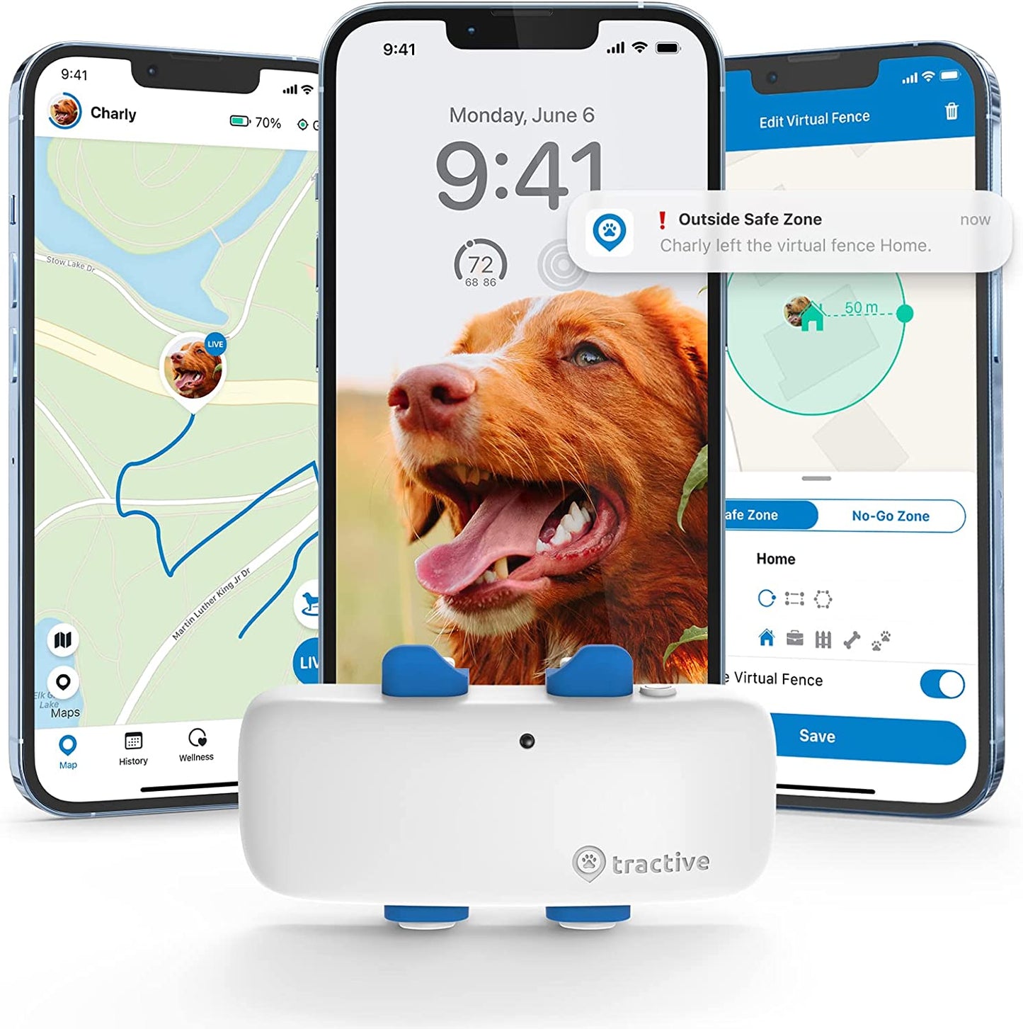 Tractive GPS Tracker for Dogs - Waterproof, GPS Location & Smart Pet Activity Tracker, Unlimited Range, Works with Any Collar (White) Animals & Pet Supplies > Pet Supplies > Dog Supplies > Dog Apparel Tractive GmbH   