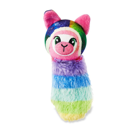 Vibrant Life Fetch Buddy Rainbow Llama Dog Toy, Medium, Chew Level 2
