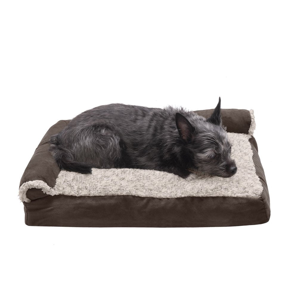 Furhaven Pet Products | Faux Fur & Suede Chaise Lounge Pillow Sofa-Style Pet Bed for Dogs & Cats, Espresso, Jumbo Animals & Pet Supplies > Pet Supplies > Cat Supplies > Cat Beds FurHaven Pet S Espresso 