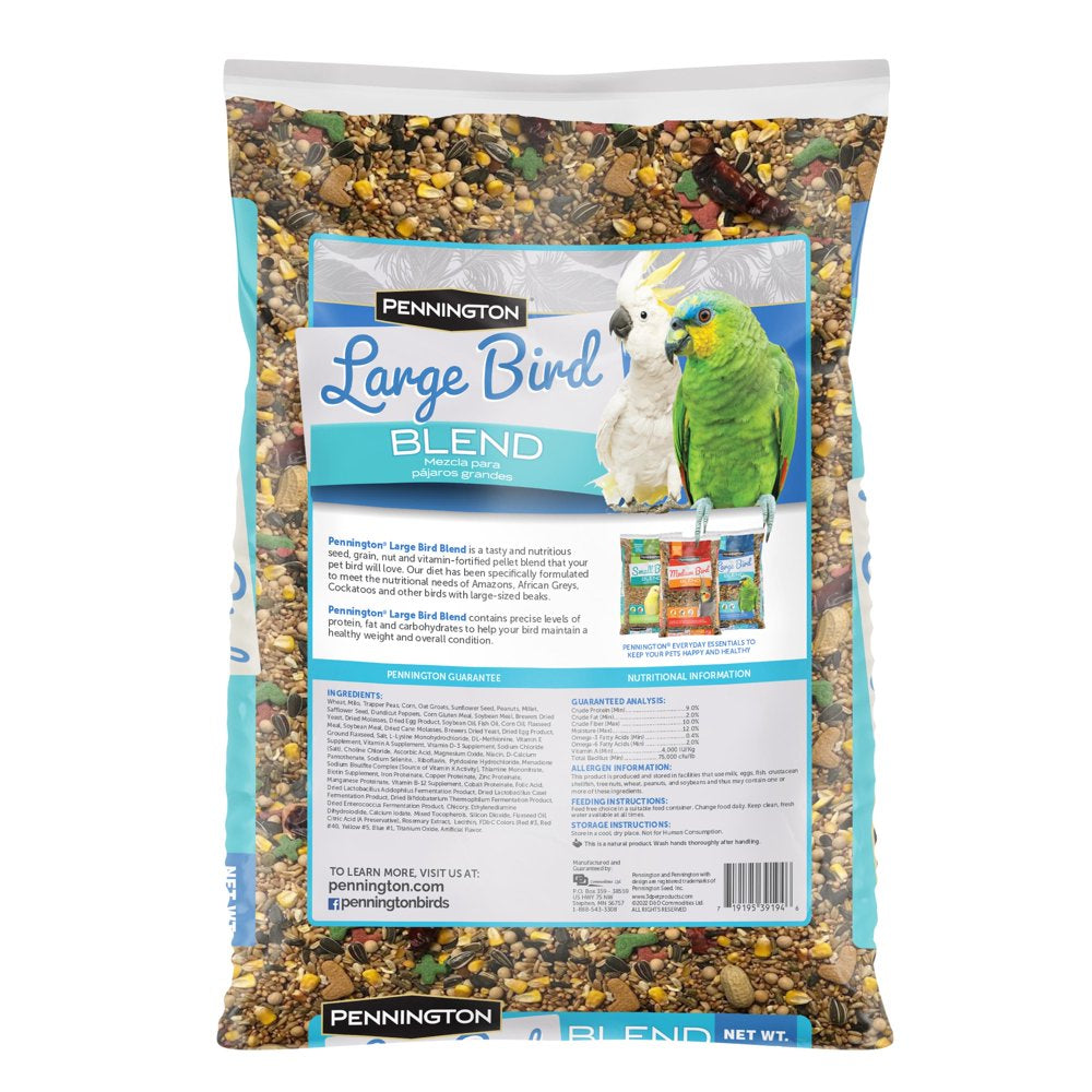 Pennington Large Bird Blend Bird Food for Cockatoos; 3 Lb. Bag Animals & Pet Supplies > Pet Supplies > Bird Supplies > Bird Food D & D Commodities   