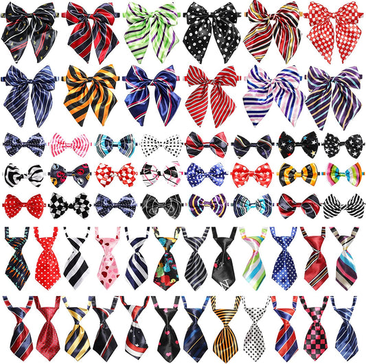 60 Pieces Dog Bow Tie Collar Set Summer Adjustable Pet Tie Includes 24 Neck Ties 24 Bowties 12 Bowknott in Assorted Pattern Pet Tie Grooming Accessories for Small Medium Dog Cat Birthday Party Holiday Animals & Pet Supplies > Pet Supplies > Dog Supplies > Dog Apparel Weewooday   