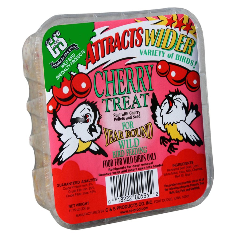 C&S Cherry Suet Treat, 11.75 Oz Cake, Wild Bird Food Animals & Pet Supplies > Pet Supplies > Bird Supplies > Bird Treats Central Garden and Pet   