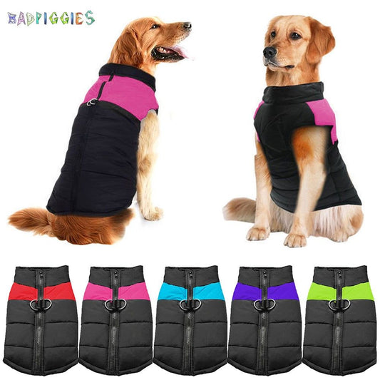 Badpiggies Waterproof Cold-Proof Dog Warm Vest Jacket Coat Winter Clothes for Small Medium Large Dogs Pets (M, Pink) Animals & Pet Supplies > Pet Supplies > Dog Supplies > Dog Apparel BadPiggies M Pink 