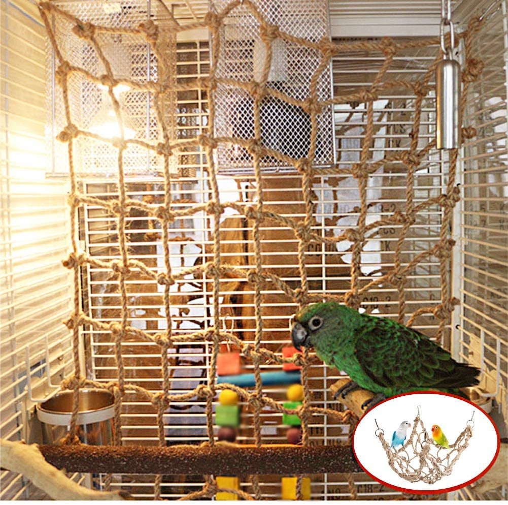 Epcany Bird Climbing Rope Net Parrot Perch Climbing Rope Ladder Parakeet Cage Hanging Toys for Small Animal 60*60Cm Animals & Pet Supplies > Pet Supplies > Bird Supplies > Bird Ladders & Perches Epcany   