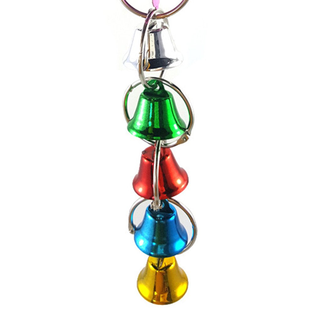 SPRING PARK Colorful Bell Bird Parrot Cage Swing Climbing Chewing Hanging Toy Pet Accessory Animals & Pet Supplies > Pet Supplies > Bird Supplies > Bird Cage Accessories SPRING PARK   