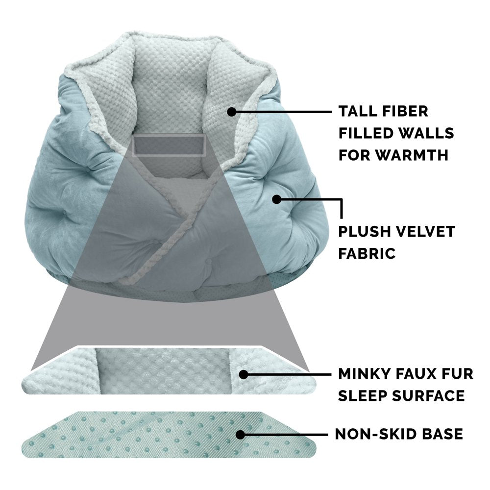 Furhaven Pet Products Minky Faux Fur & Velvet Hug Bed for Dogs & Cats Animals & Pet Supplies > Pet Supplies > Cat Supplies > Cat Beds FurHaven Pet   