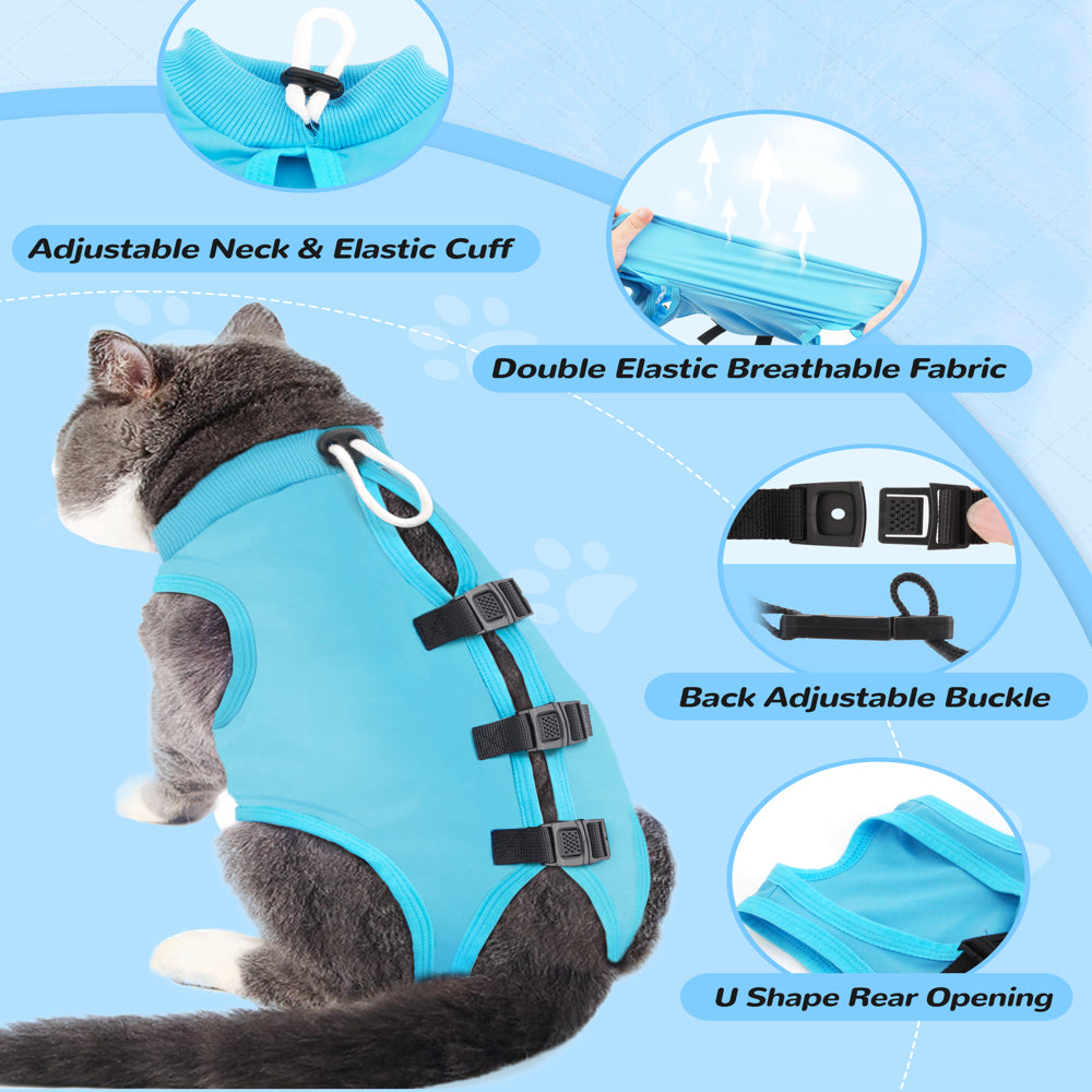 LEXVSS 2 Pieces Cat Recovery Suit, after Surgical Clothes for Abdominal Wounds & Surgery Animals & Pet Supplies > Pet Supplies > Cat Supplies > Cat Apparel LEXVSS   