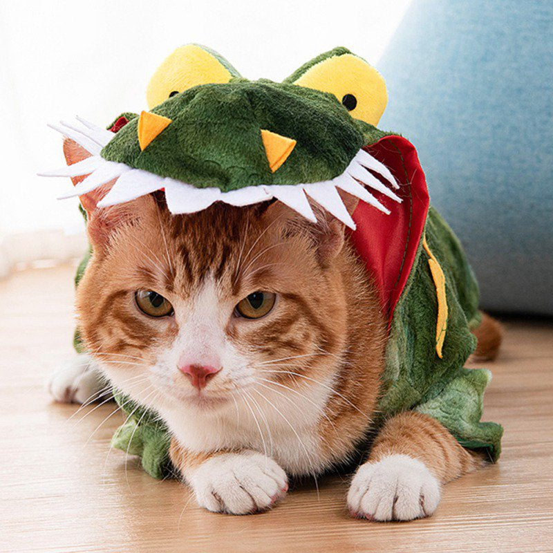 Funny Dog Crocodile Costumes, Pet Halloween Alligator Cosplay Dress, Adorable Cat Apparel Animal Warm Outfits Clothes Animals & Pet Supplies > Pet Supplies > Cat Supplies > Cat Apparel Praeter   