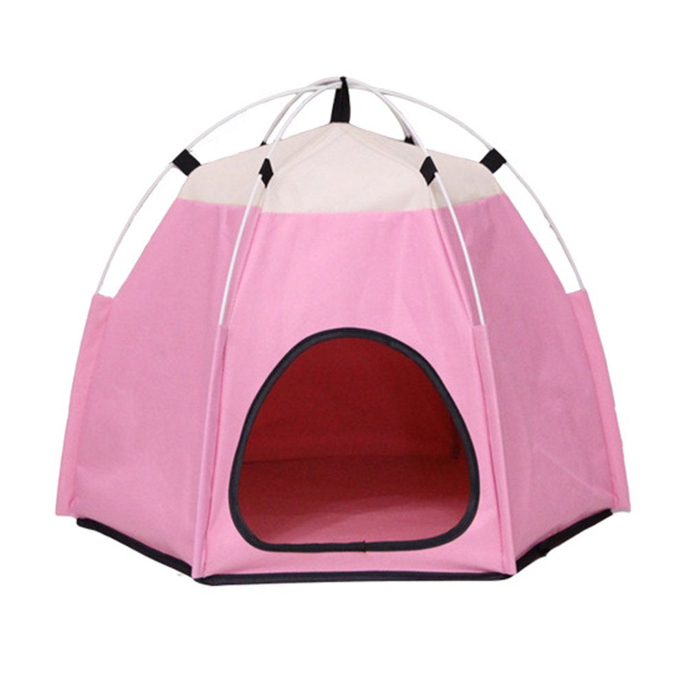 Leaveforme Outdoor Indoor Portable Foldable Washable Cute Pet Tent House for Small Cat Dog Animals & Pet Supplies > Pet Supplies > Dog Supplies > Dog Houses leaveforme Pink  