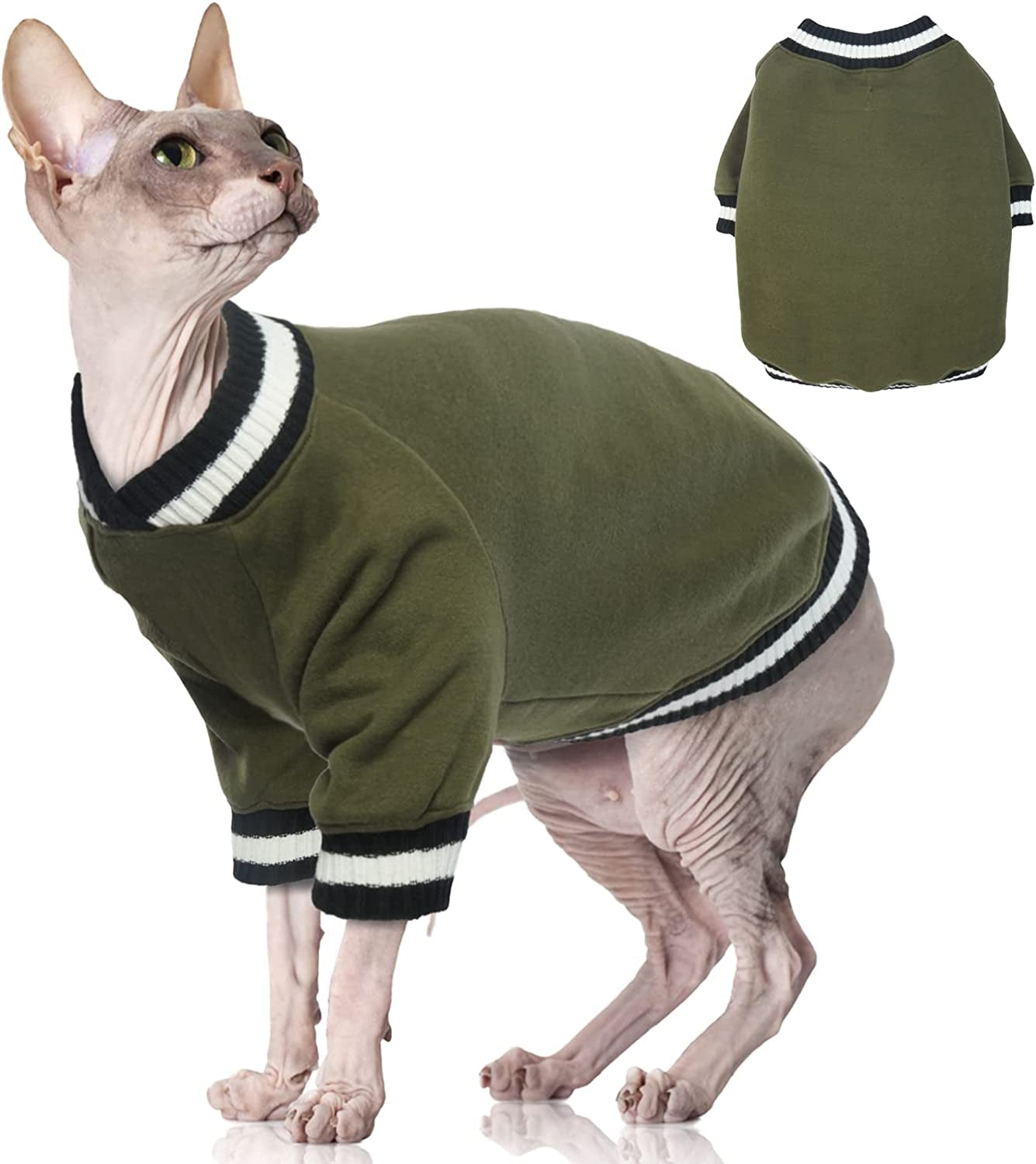 FUAMEY Dog Pullover Sweater, Dog Winter Coat Cold Weather Outfit Dog Clothes Warm Dog Jacket Small Medium Large Dog Winter Vest Easy on Puppy Boy Girl Sweater Animals & Pet Supplies > Pet Supplies > Dog Supplies > Dog Apparel FUAMEY green X-Small(chest:15.3in) 