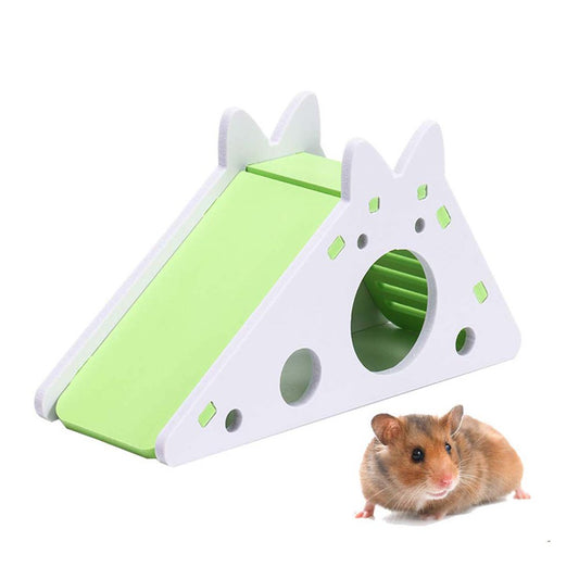 Hamster Hideout,Cute Hamster Exercise Toy Wooden Hamster House with Ladder Slide for Guinea Pig Hamster Cage Accessories,Small Animal Habitat Sleeping Nest Animals & Pet Supplies > Pet Supplies > Small Animal Supplies > Small Animal Habitats & Cages KOL PET   