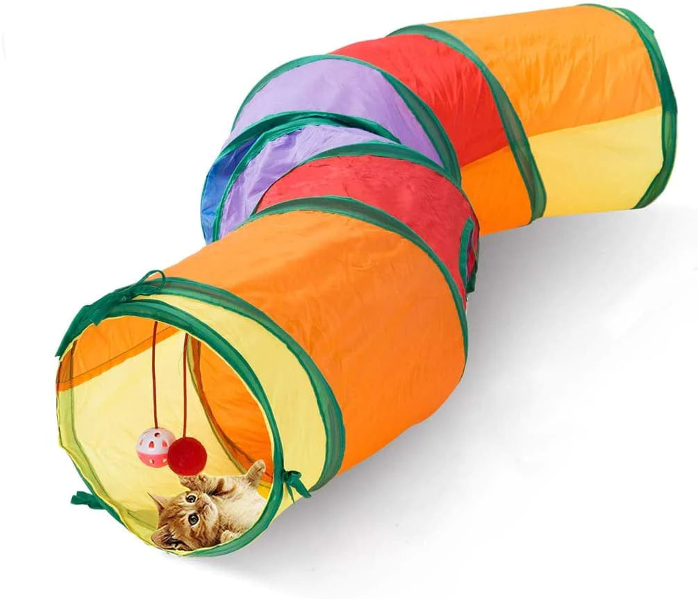 Carkira Cat Toy with Ball, Interactive Peek-A-Boo Colorful S Tunnel for Indoor Cats Animals & Pet Supplies > Pet Supplies > Cat Supplies > Cat Toys Carkira   