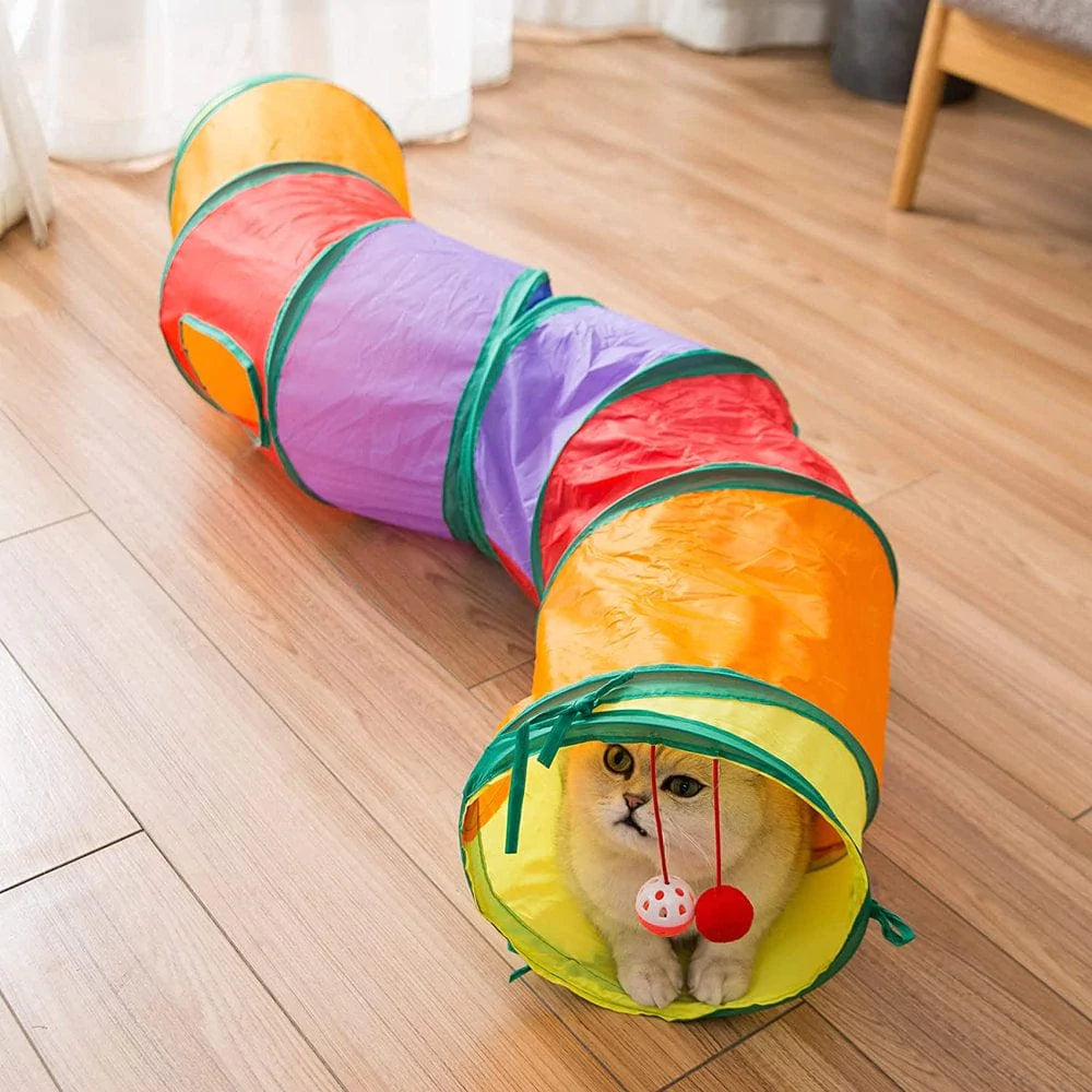 Carkira Cat Toy with Ball, Interactive Peek-A-Boo Colorful S Tunnel for Indoor Cats Animals & Pet Supplies > Pet Supplies > Cat Supplies > Cat Toys Carkira   
