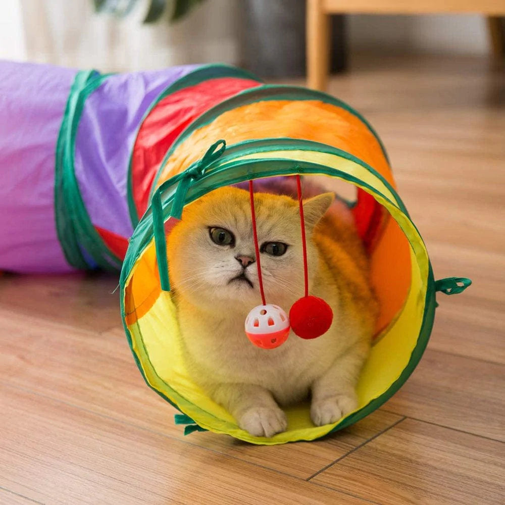 Carkira Cat Toy with Ball, Interactive Peek-A-Boo Colorful S Tunnel for Indoor Cats Animals & Pet Supplies > Pet Supplies > Cat Supplies > Cat Toys Carkira   