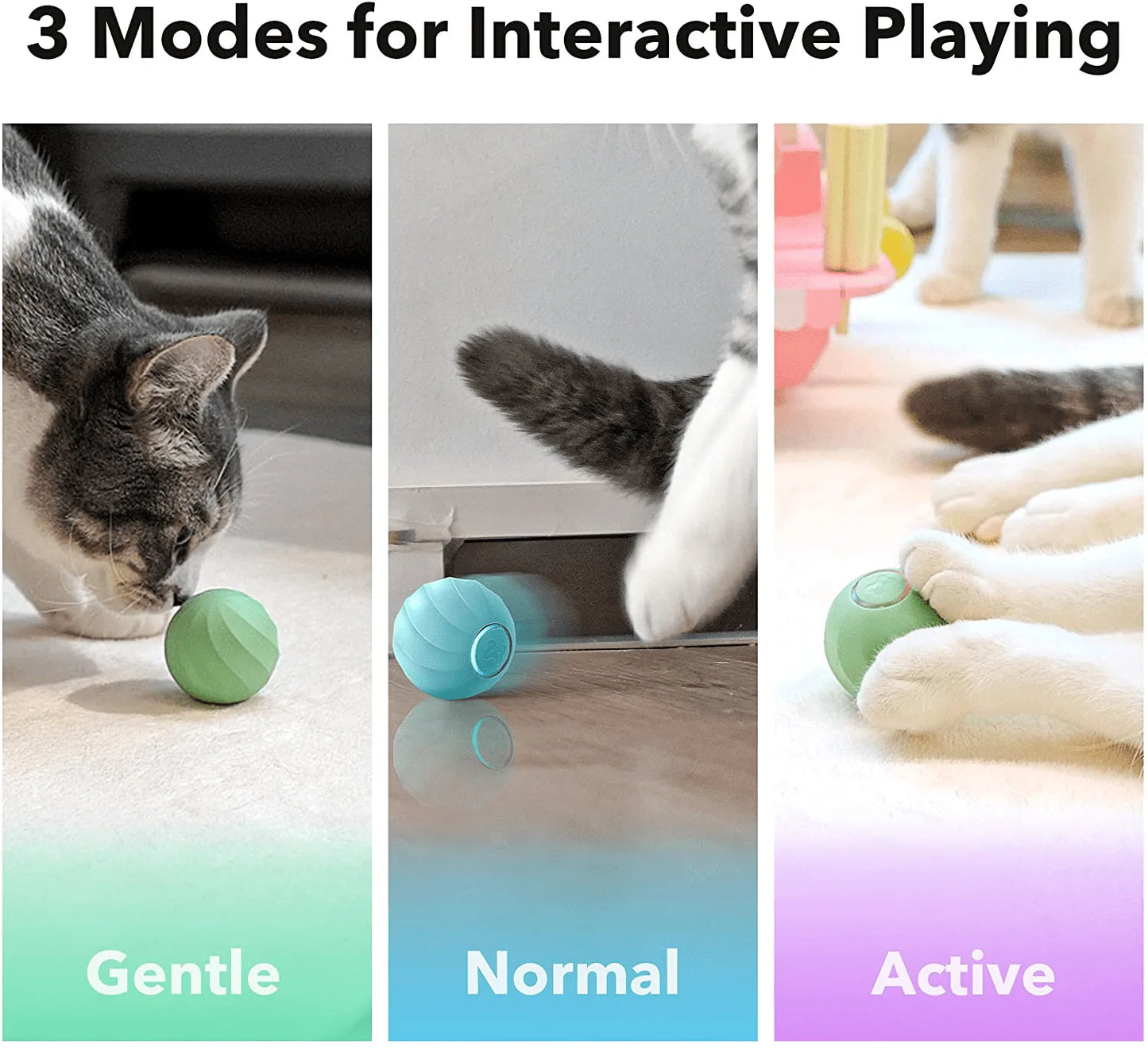 Cat'S Interactive Automatic Toy Ball Electronic Rechargeable Cute Smart Toy for Kittens Animals & Pet Supplies > Pet Supplies > Cat Supplies > Cat Toys Cheerble   
