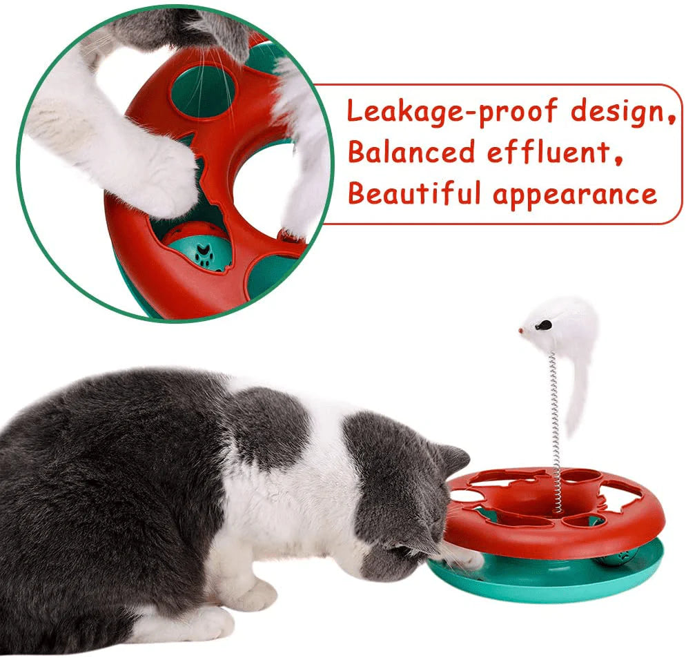 Cat Toys, Cat Toys for Indoor Cats,Interactive Kitten Toys Roller Tracks with Catnip Spring Pet Toy with Exercise Balls Teaser Mouse Animals & Pet Supplies > Pet Supplies > Cat Supplies > Cat Toys Pawzone   