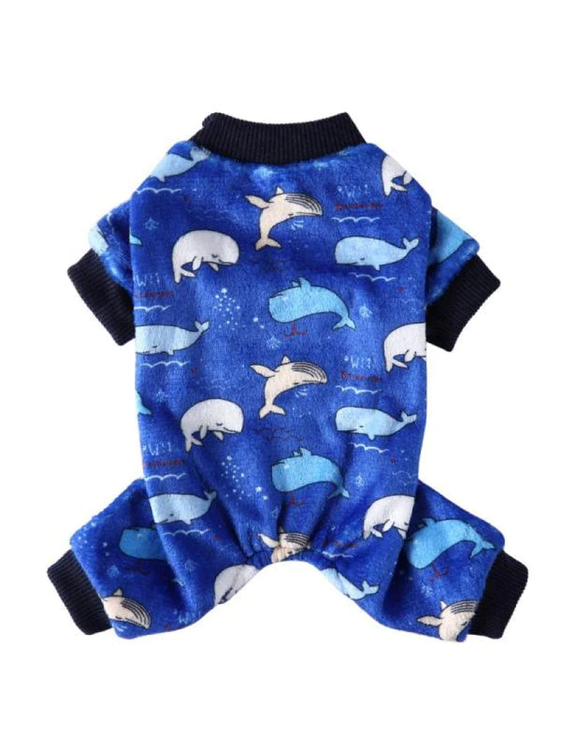 Catlerio Small Dog Fleece Soft Pajamas Jumpsuit Pet Puppy Cat Winter Clothes Warm Apparel Animals & Pet Supplies > Pet Supplies > Dog Supplies > Dog Apparel Catlerio S Blue 