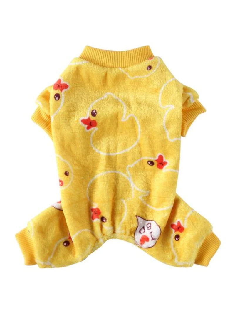 Catlerio Small Dog Fleece Soft Pajamas Jumpsuit Pet Puppy Cat Winter Clothes Warm Apparel Animals & Pet Supplies > Pet Supplies > Dog Supplies > Dog Apparel Catlerio L Yellow 