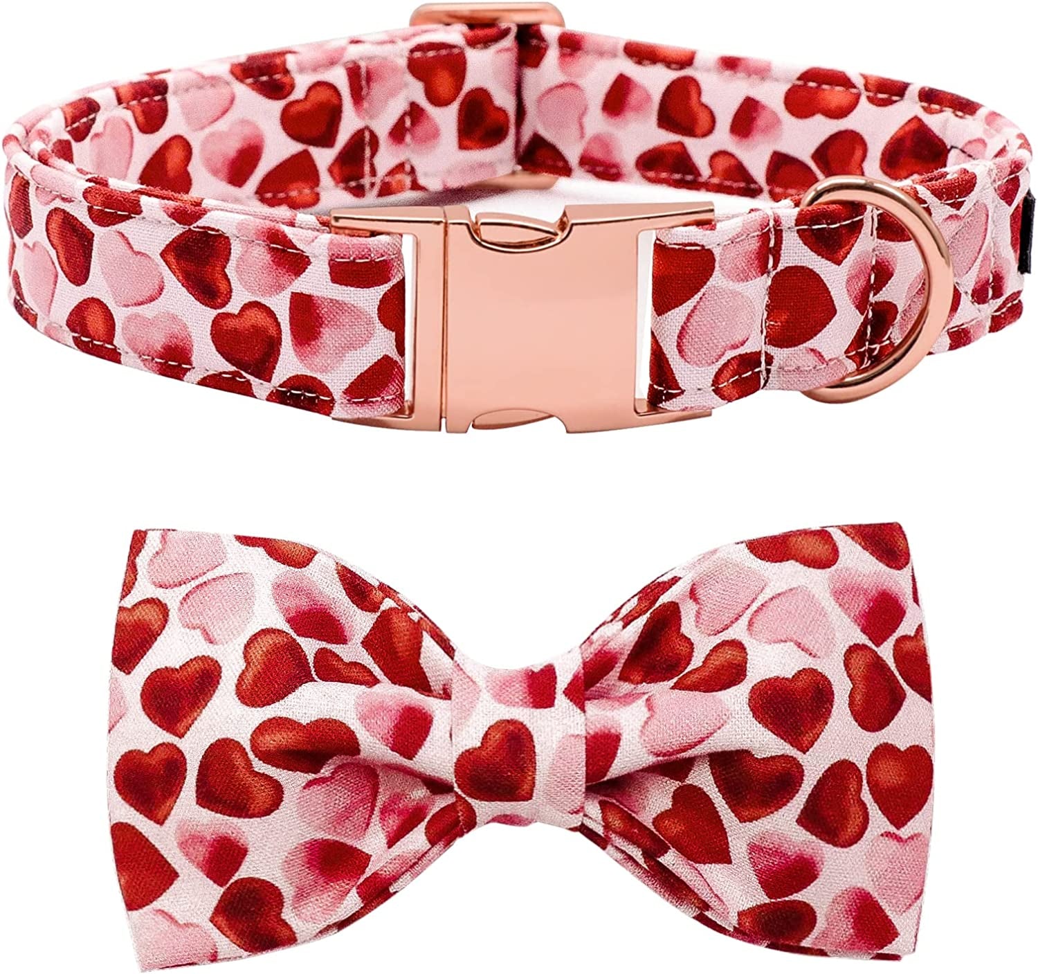 MACA Bates Valentine’S Day Dog Collar with Bow/Flower/Bow Tie, Sweet Heart Adjustable Collar for Small Medium Large Dog with Metal Buckle Animals & Pet Supplies > Pet Supplies > Dog Supplies > Dog Apparel M MACA BATES   