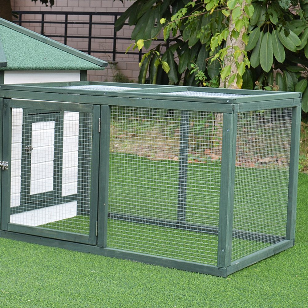 Pawhut 77'' Chicken Coop Small Animal Wooden Cage Habitat Backyard W/Nestbox Animals & Pet Supplies > Pet Supplies > Small Animal Supplies > Small Animal Habitats & Cages Aosom LLC   