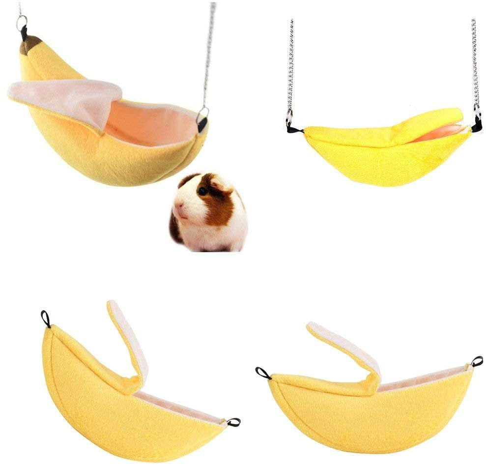 Hamster Bed House Hamster Bedding Winter Hanging Fruit Banana Warm Bed Nest Accessories for Mini Small Animal Mice, Rat, Sugar Glider, Chinchilla, Guinea Pig, Hedgehog, Squirrel Animals & Pet Supplies > Pet Supplies > Small Animal Supplies > Small Animal Bedding SurVank   