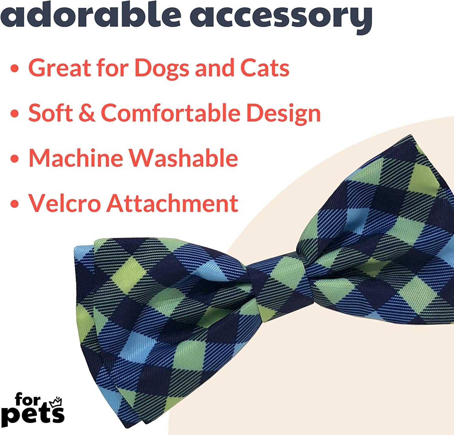 H&K Bow Tie for Pets | Navy Check (Small) | Velcro Bow Tie Collar Attachment | Fun Bow Ties for Dogs & Cats | Cute, Comfortable, and Durable | Huxley & Kent Bow Tie Animals & Pet Supplies > Pet Supplies > Dog Supplies > Dog Apparel Huxley & Kent   