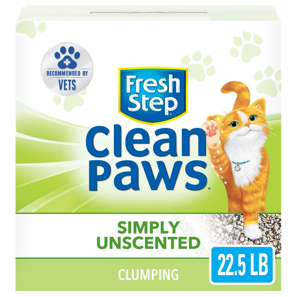 Fresh Step Clean Paws Unscented Clumping Cat Litter, 22.5 Lbs Animals & Pet Supplies > Pet Supplies > Cat Supplies > Cat Litter The Clorox Company 22.5 lbs  