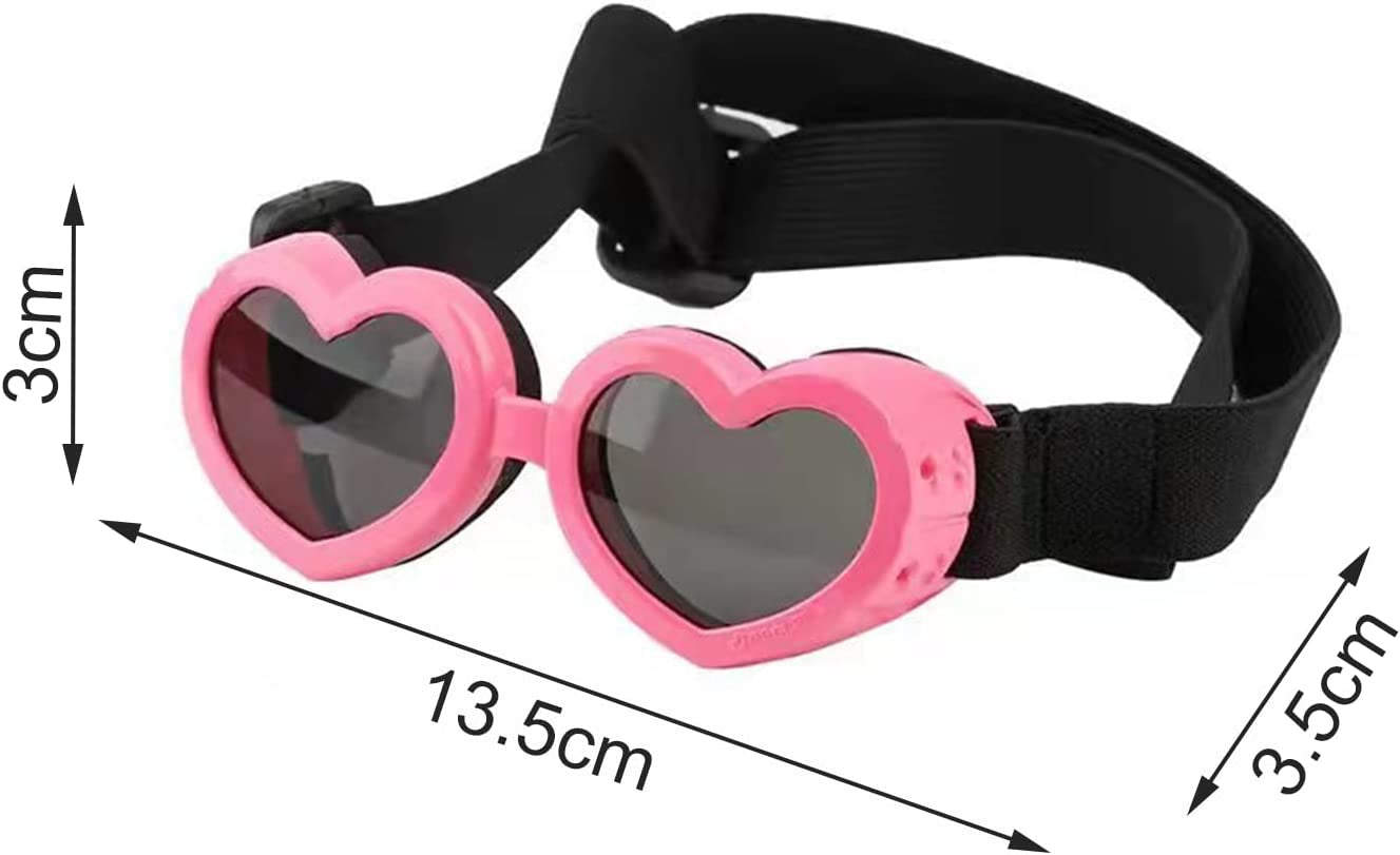 Lamphle Pet Eyewear Exquisite Shape Ultra-Light No Odor Love-Heart Shaped Doggy Sunglasses Pet Goggles Birthday Gift Pink Animals & Pet Supplies > Pet Supplies > Dog Supplies > Dog Apparel lamphle   