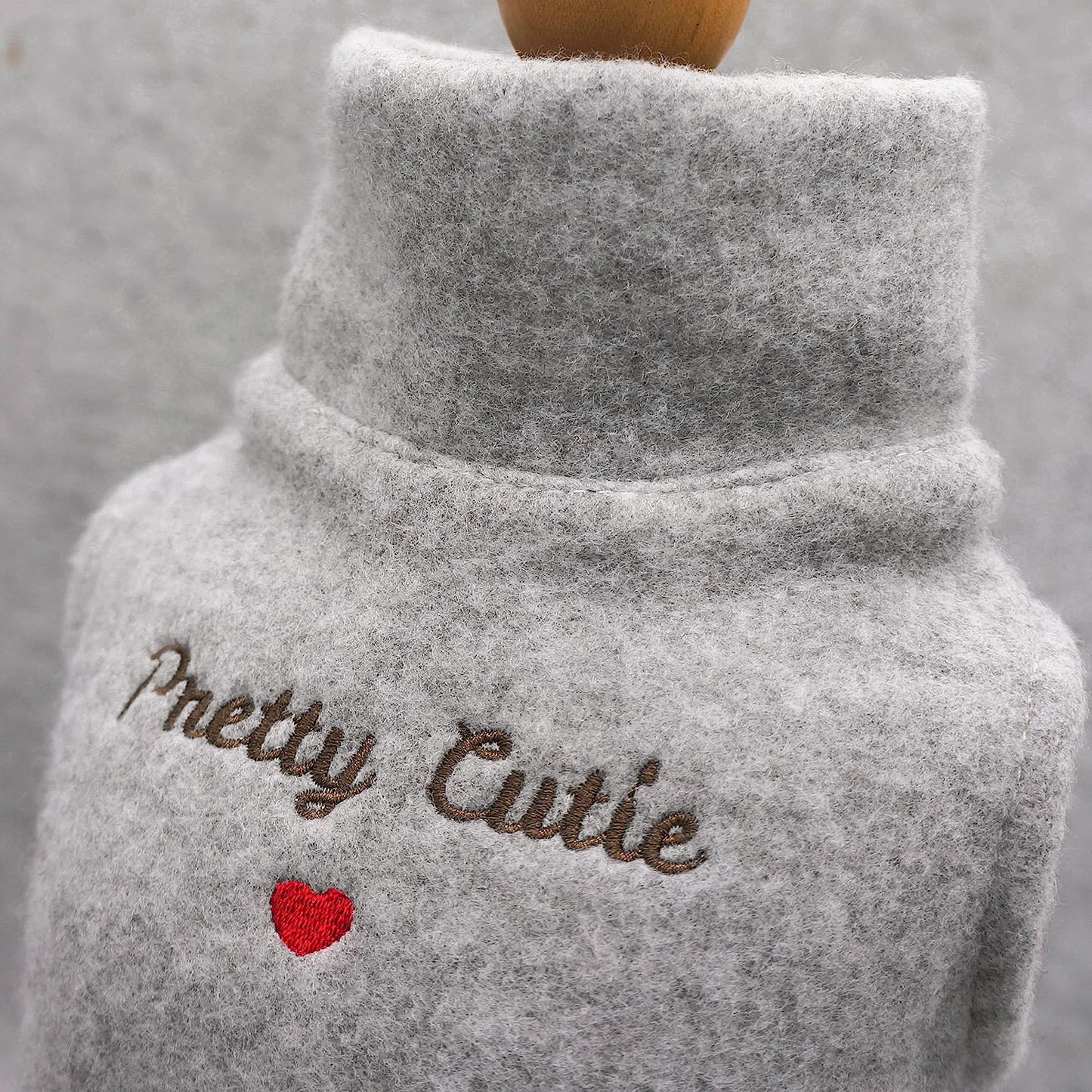 Fitwarm Embroidery Pretty Cutie Thermal Dog Clothes for Dog Dresses Doggie Sweaters Pet Winter Coat Cat Sweatshirts Puppy Outfits Grey Large Animals & Pet Supplies > Pet Supplies > Dog Supplies > Dog Apparel Fitwarm   