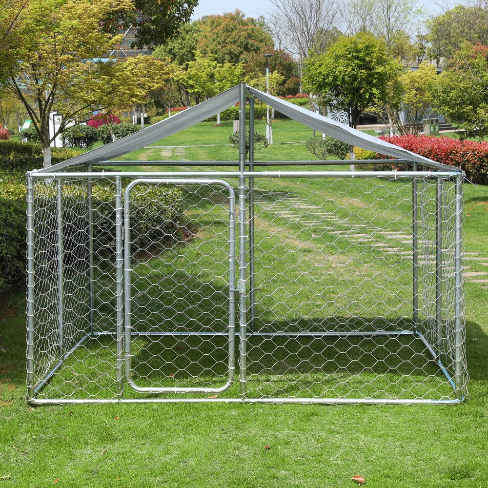 LVUYOYO Heavy Duty Dog Cage Outdoor Pet Playpen Wire Kennel with Water-Resistant Cover for Back or Front Yard (90X90X45 Inch)