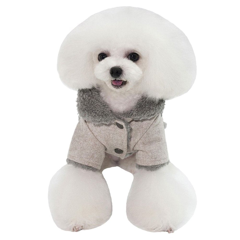 Hiheart Small Senior Lean-Bodied Dog Faux Shearling Lining Winter Coat Beige M Animals & Pet Supplies > Pet Supplies > Dog Supplies > Dog Apparel Daai Apparel Co LTD   
