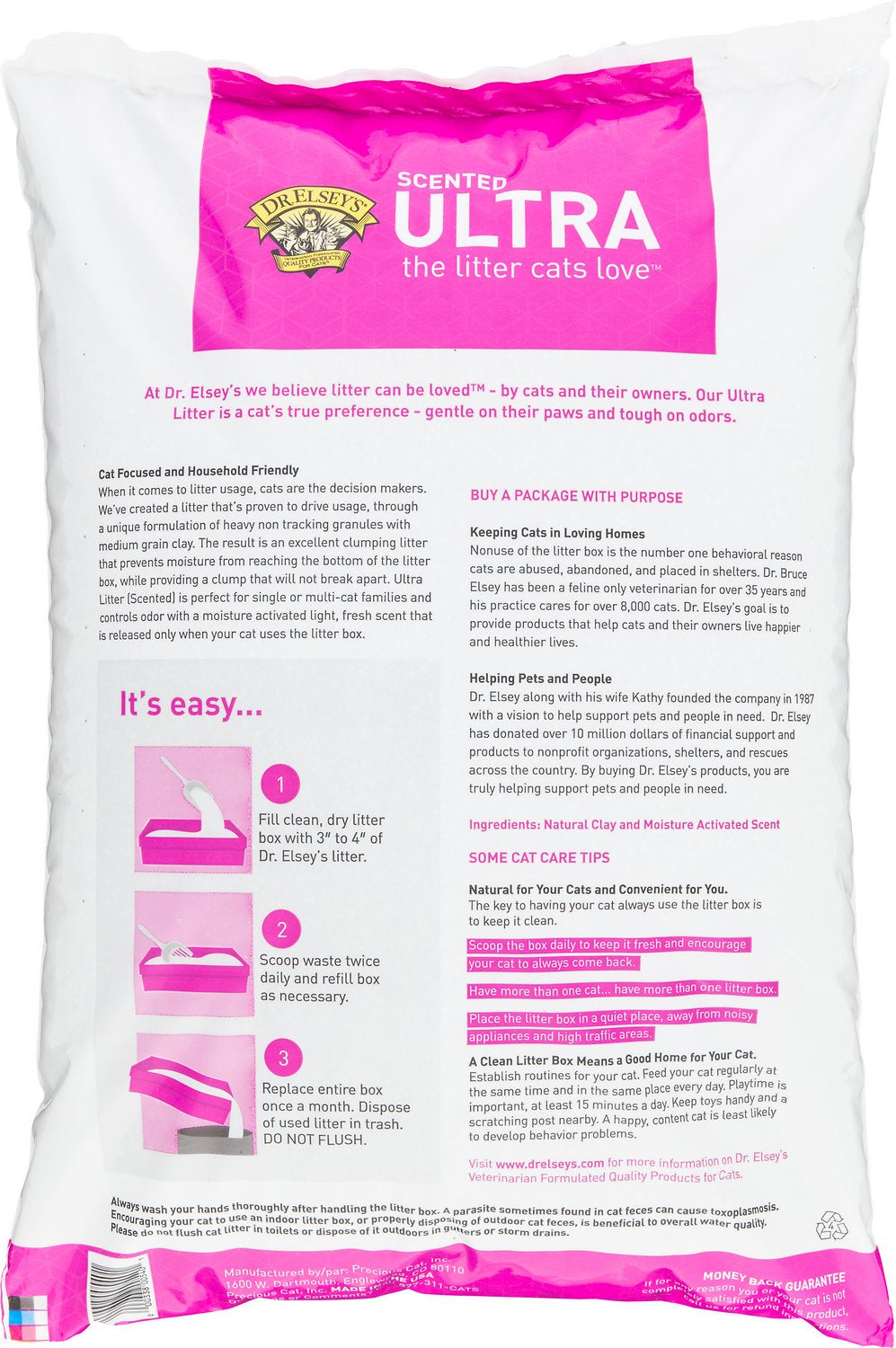 Dr. Elsey'S Precious Cat Ultra Scented Clumping Clay Cat Litter, 40Lb Bag Animals & Pet Supplies > Pet Supplies > Cat Supplies > Cat Litter Precious Cat   