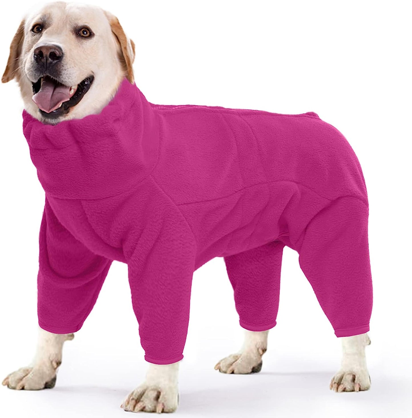 ROZKITCH Dog Winter Coat Soft Fleece Pullover Pajamas, Pet Windproof Warm Cold Weather Jacket Vest Cozy Onesie Jumpsuit Apparel Outfit Clothes for Small, Medium, Large Dogs Walking Hiking Travel Sleep Animals & Pet Supplies > Pet Supplies > Dog Supplies > Dog Apparel ROZKITCH Pink XX-Large 