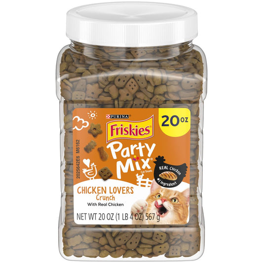 Friskies Cat Treats, Party Mix Chicken Lovers Crunch, 20 Oz. Canister Animals & Pet Supplies > Pet Supplies > Cat Supplies > Cat Treats Nestlé Purina PetCare Company 20 oz. 1 