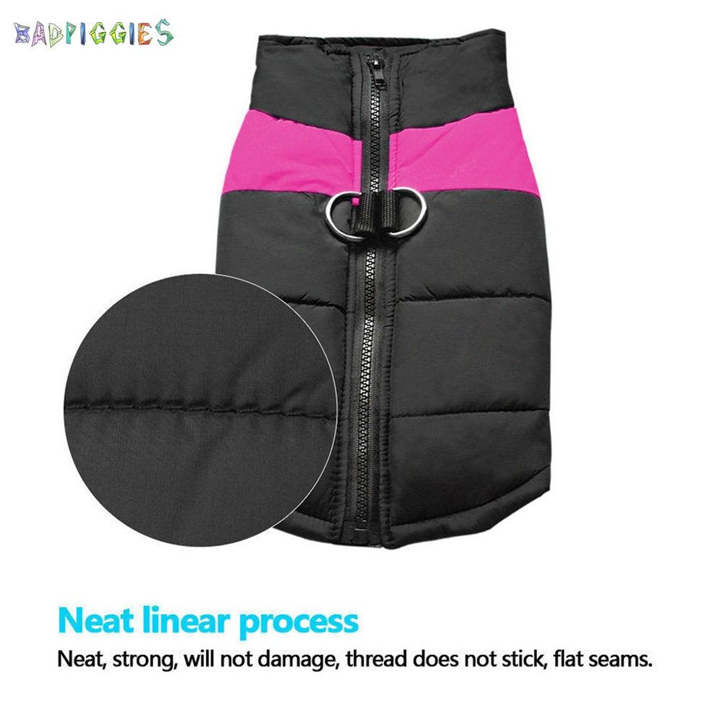 Badpiggies Waterproof Cold-Proof Dog Warm Vest Jacket Coat Winter Clothes for Small Medium Large Dogs Pets (M, Pink) Animals & Pet Supplies > Pet Supplies > Dog Supplies > Dog Apparel BadPiggies   