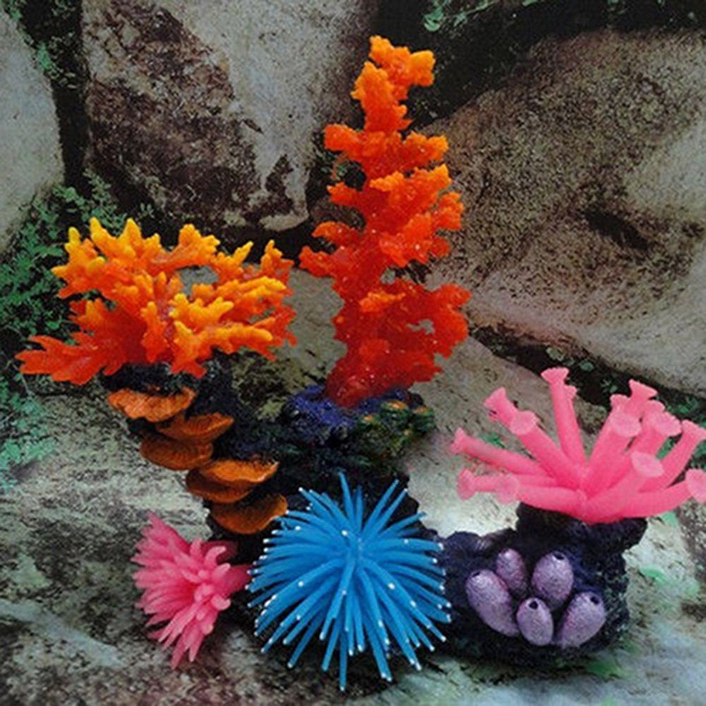 Besufy Artificial Coral,Artificial Coral Plant Silicone Aquarium Fish Tank Decor Underwater Ornaments Animals & Pet Supplies > Pet Supplies > Fish Supplies > Aquarium Decor Besufy   
