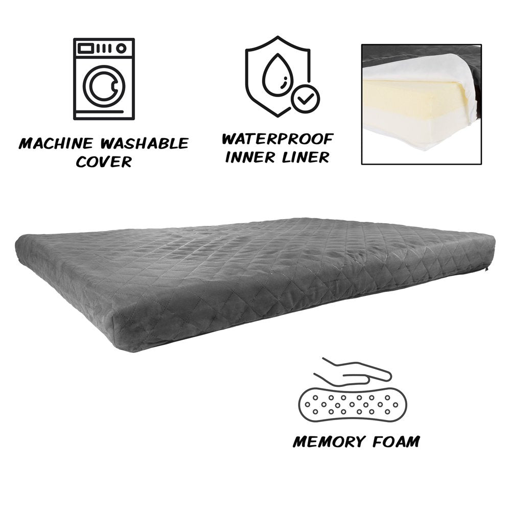 Waterproof Dog Bed – 2-Layer Memory Foam Dog Bed with Removable Machine Washable Cover – 36X27 Dog Bed for Large Dogs up to 75Lbs by PETMAKER (Gray) Animals & Pet Supplies > Pet Supplies > Cat Supplies > Cat Beds Trademark Global LLC   