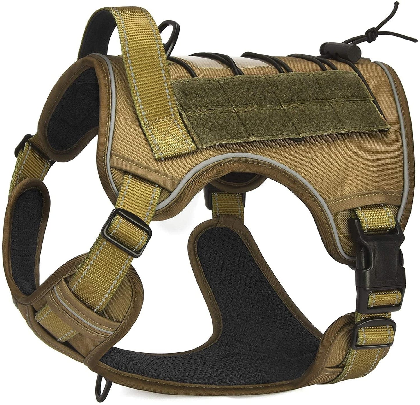 CBBPET Tactical Dog Harness for Small Medium Large Dogs No Pull Adjustable Harness Training Easy Control Pet Vest,Reflective Working Training Animals & Pet Supplies > Pet Supplies > Dog Supplies > Dog Apparel CBBPET Army Green M(Neck:17 - 26,Chest:24 - 36) 