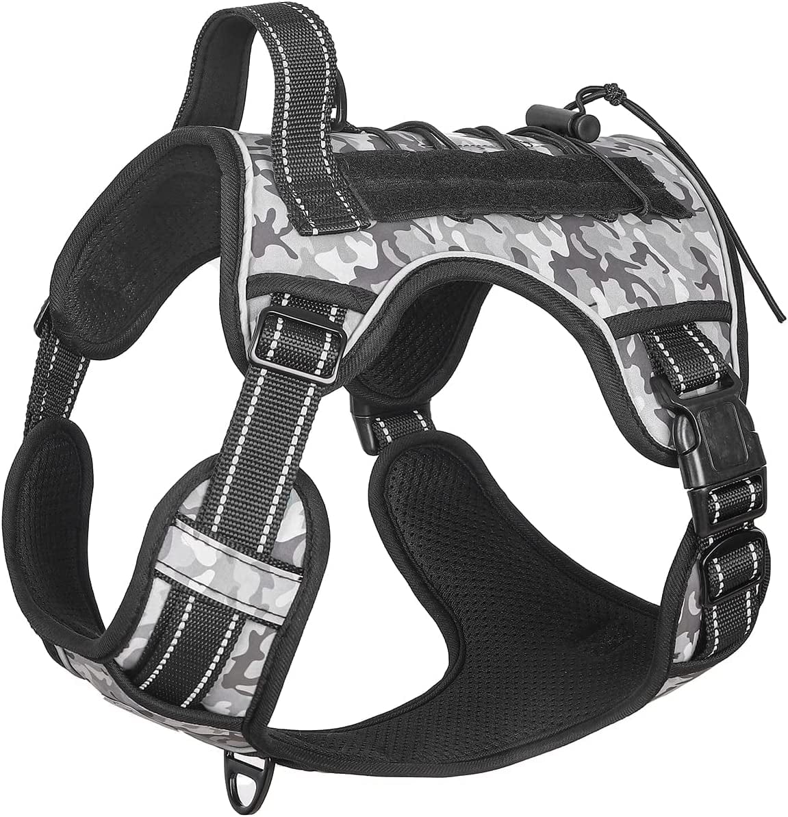 CBBPET Tactical Dog Harness for Small Medium Large Dogs No Pull Adjustable Harness Training Easy Control Pet Vest,Reflective Working Training Animals & Pet Supplies > Pet Supplies > Dog Supplies > Dog Apparel CBBPET Black Camo M(Neck:17 - 26,Chest:24 - 36) 