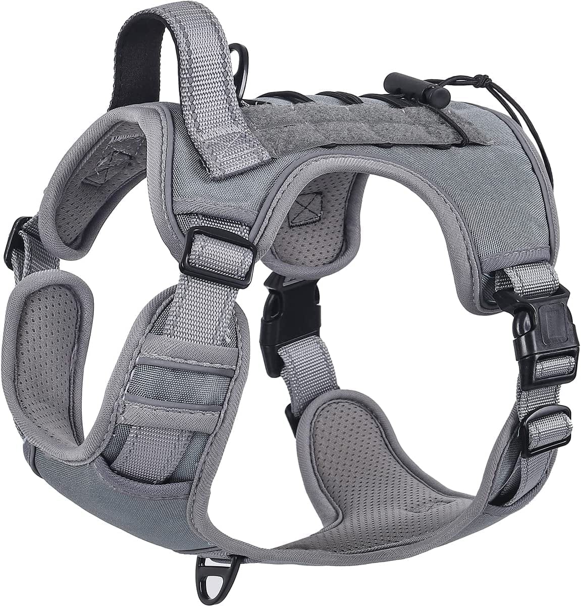 CBBPET Tactical Dog Harness for Small Medium Large Dogs No Pull Adjustable Harness Training Easy Control Pet Vest,Reflective Working Training Animals & Pet Supplies > Pet Supplies > Dog Supplies > Dog Apparel CBBPET Grey L(Neck 20 - 30, Chest 22 - 41) 