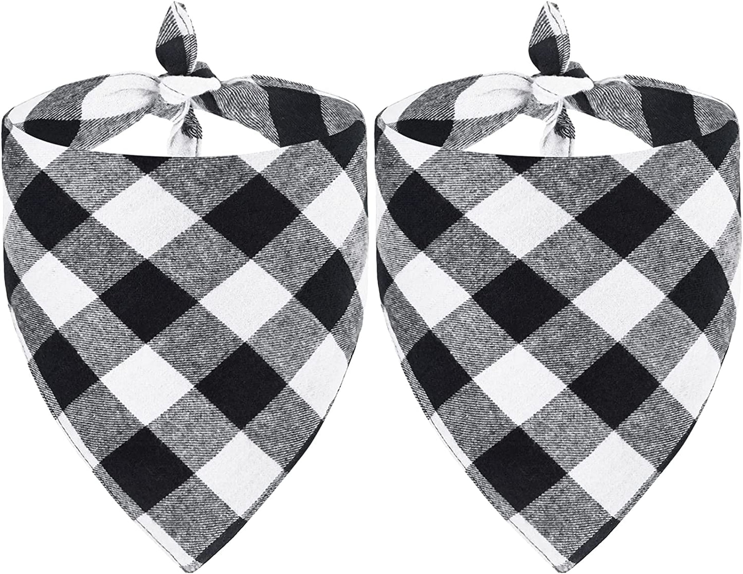 Malier 2 Pack Dog Christmas Bandanas, Classic Buffalo Red Plaid Pet Bandana Scarf Triangle Bibs Kerchief Pet Costume Outfit Accessories for Small Medium Large and Extra Large Dogs Cats Pets (Large) Animals & Pet Supplies > Pet Supplies > Dog Supplies > Dog Apparel Malier White Plaid + White Plaid Large 