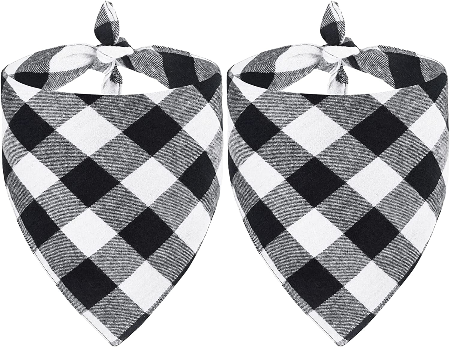 Malier 2 Pack Dog Christmas Bandanas, Classic Buffalo Red Plaid Pet Bandana Scarf Triangle Bibs Kerchief Pet Costume Outfit Accessories for Small Medium Large and Extra Large Dogs Cats Pets (Large) Animals & Pet Supplies > Pet Supplies > Dog Supplies > Dog Apparel Malier White Plaid + White Plaid Large 