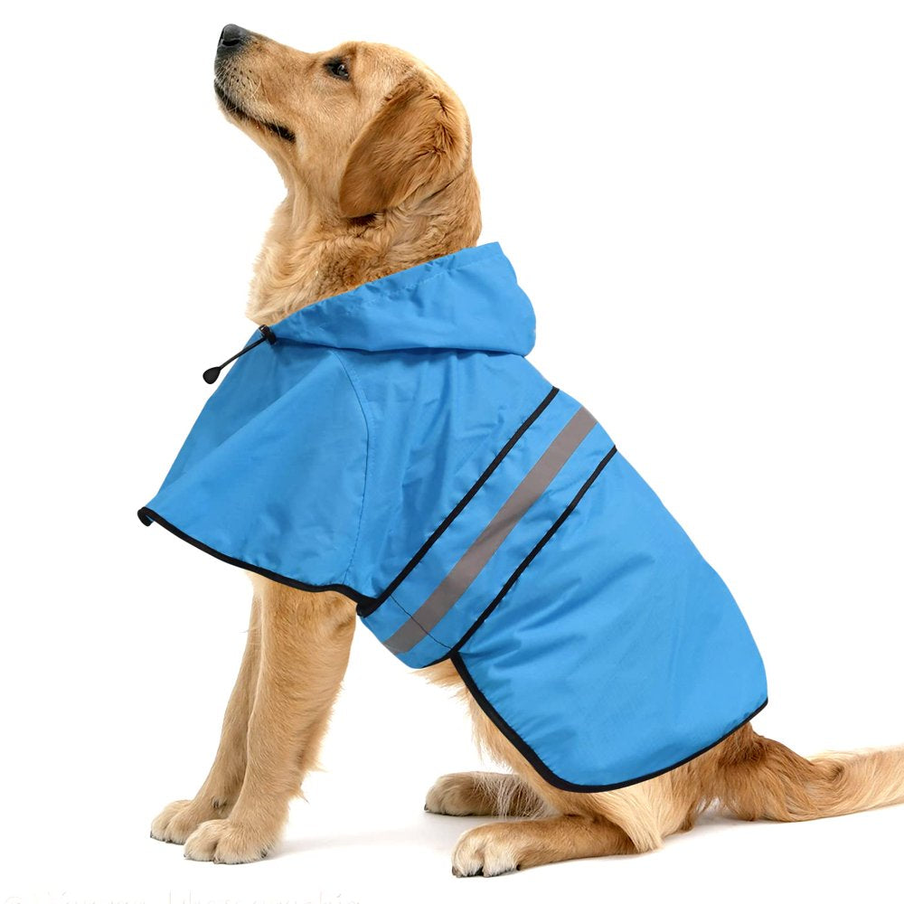 Bseen Dog Raincoat Hooded - Waterproof Reflective Pet Rain Jacket (Green, Large) Animals & Pet Supplies > Pet Supplies > Dog Supplies > Dog Apparel Dongguan Bison Sports Articles Co. Ltd. L [Neck: 19.7"; Chest Girth: 19"-32"; Length: 22.5"] Blue 