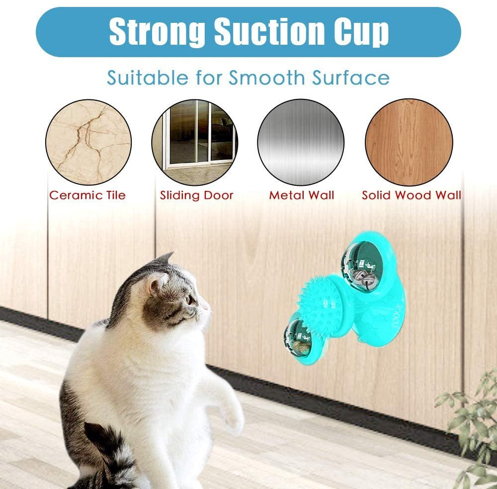 Catnip Toys Windmill Cat Toy, Cat Turntable Teasing Interactive Toy with Suction Cup and LED Ball, Portable Windmill Scratch Hair Brush Cat Toothbrush Oral Care Toy Animals & Pet Supplies > Pet Supplies > Cat Supplies > Cat Toys HUA TRADE   