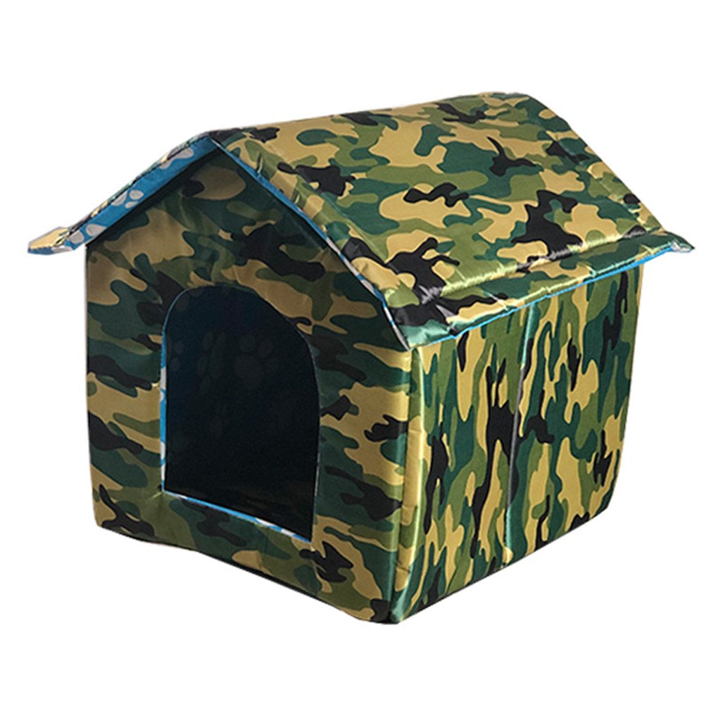 VERMON Waterproof Dog House Lovely Wear-Resistant Foldable Pet Shelter for Home Animals & Pet Supplies > Pet Supplies > Dog Supplies > Dog Houses VERMON M Camouflage Green 