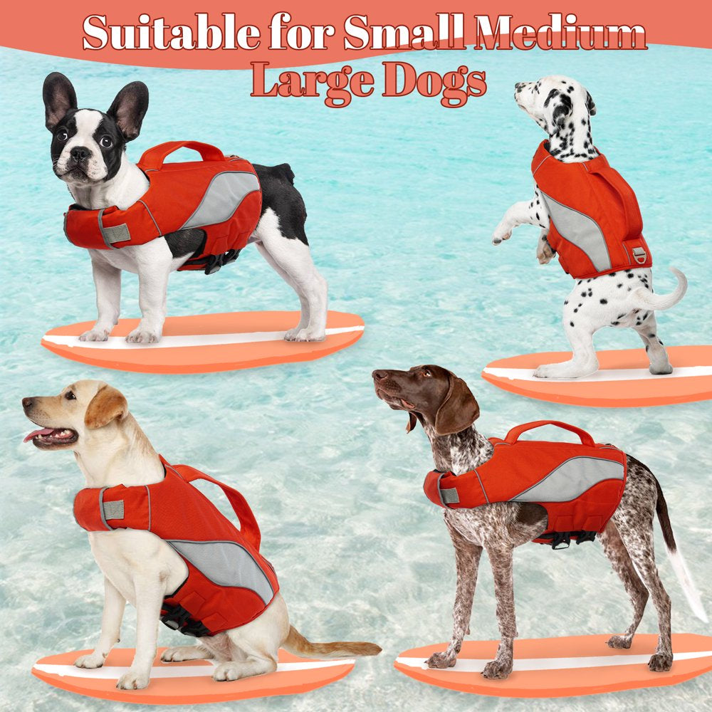 IDOMIK Dog Life Jacket, Reflective Dog Life Vest, Adjustable Ripstop Dog Lifesaver Pet Life Preserver with High Flotation Swimsuit for Small Medium and Large Dogs Animals & Pet Supplies > Pet Supplies > Dog Supplies > Dog Apparel IDOMIK   