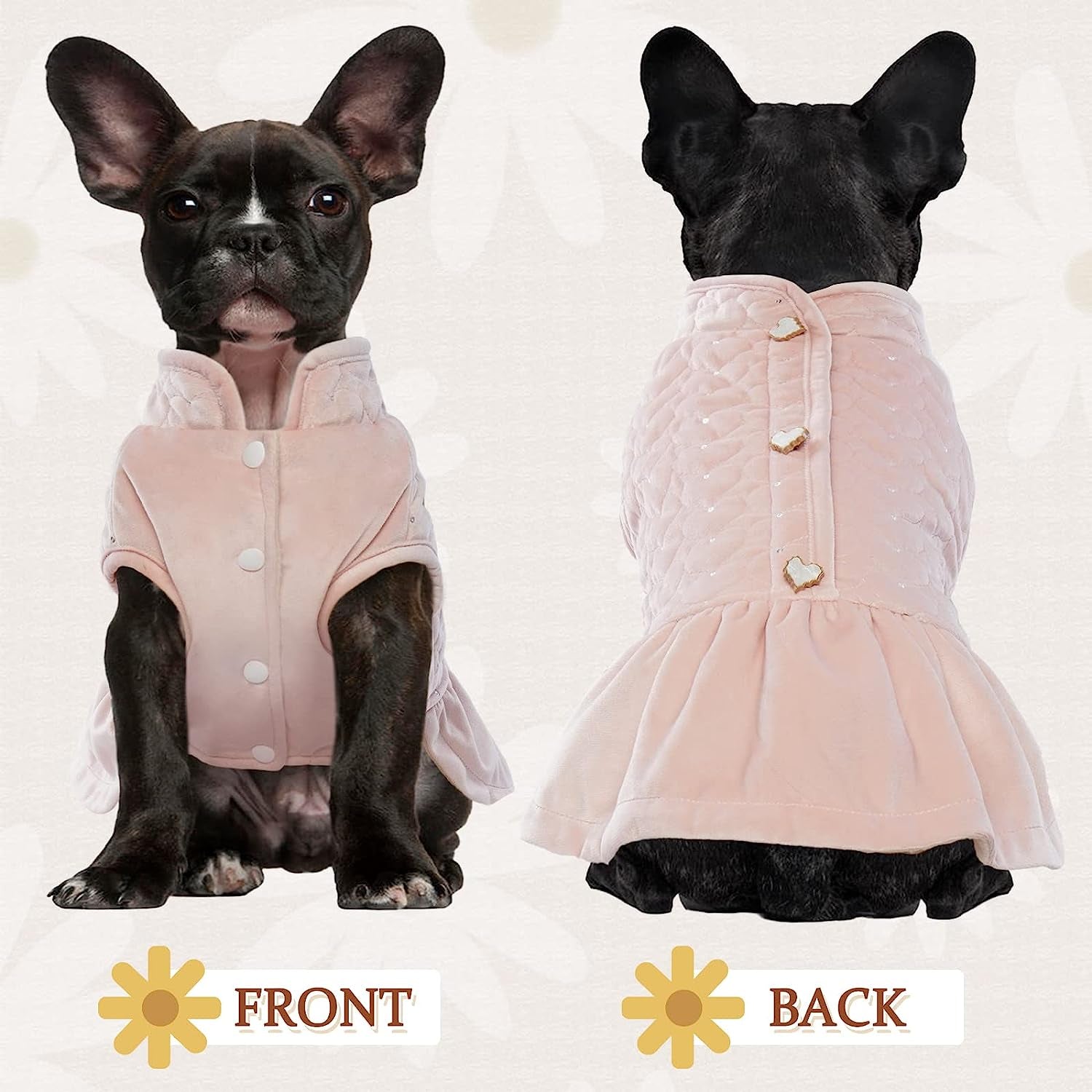 Kuoser Dog Coat Puppy Winter Clothes, Soft Fleece Lining Girl Dogs Vest Dress, Windproof Thermal Outfit Pet Cold Weather Jacket Doggie Apparel, Pink XS - XL Animals & Pet Supplies > Pet Supplies > Dog Supplies > Dog Apparel Kuoser   